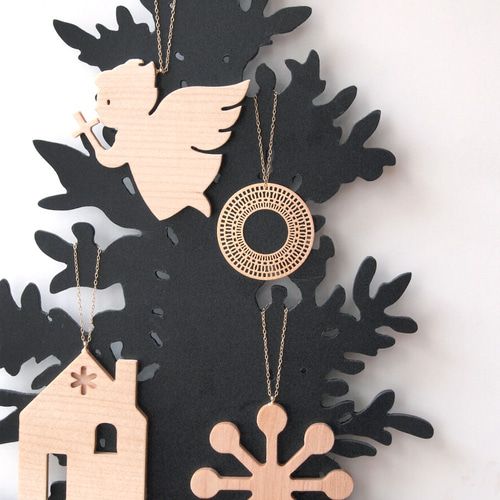 クリスマスツリー(ツリー込み・マットブラック)おしゃれ大人北欧壁掛けオーナメント クリスマスツリー(ツリー込み・マットブラック)おしゃれ大人モダン北欧