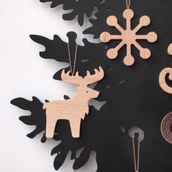 クリスマスツリー(ツリー込み・マットブラック)おしゃれ大人モダン北欧壁掛けオーナメント 5枚目の画像