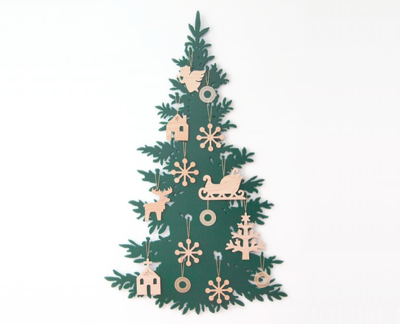 Creema限量聖誕樹（深綠色）裝飾品裝飾 第1張的照片