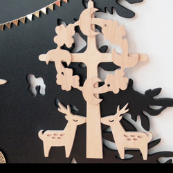 ❗️預訂銷售7月下旬發貨❗️感恩節在森林裡[包括啞光黑]壁飾裝飾新年慶典夏天動物裝飾牆裝飾 第7張的照片
