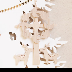 森の感謝祭【ツリーなし・スノーホワイト】壁掛け飾り新築引越祝い夏動物オーナメントウォールデコ 6枚目の画像