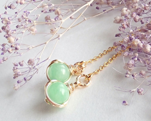 K14WG フックピアス エメラルドストーン付き エメラルド フープ ピアス K14WG 14k 14金 ホワイト ゴールド