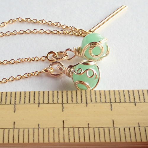 新作//k14gf*天然石エメラルドのワイヤーラッピングチェーン