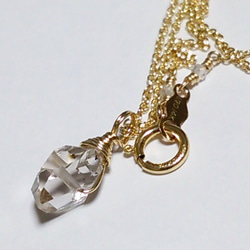 つきさまご予約作品//K14GF＊高品質NY産ハーキマーダイヤモンドのネックレス 3枚目の画像