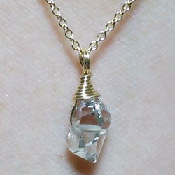 つきさまご予約作品//K14GF＊高品質NY産ハーキマーダイヤモンドのネックレス 4枚目の画像