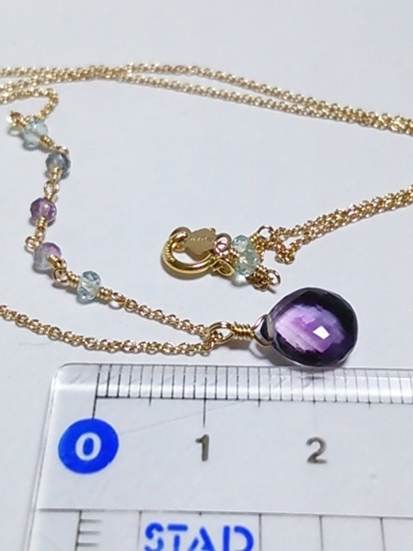 K14GF*最上級宝石質マルチカラーフローライトのネックレス 5枚目の画像