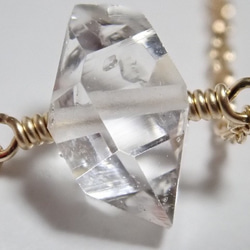 K14GF*NY産宝石質ハーキマーダイヤモンドのネックレス 2枚目の画像