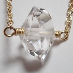 K14GF*NY産宝石質ハーキマーダイヤモンドのネックレス 5枚目の画像