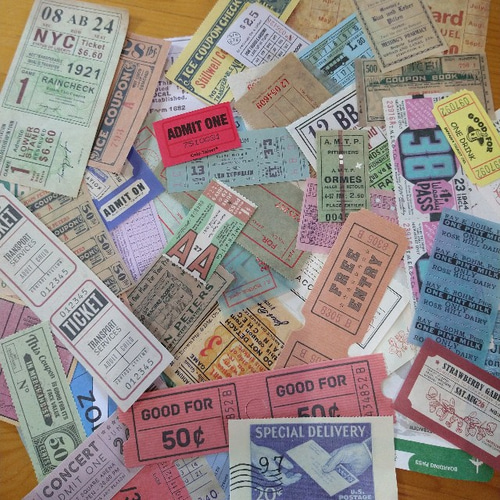 【再販♡】チケット風 伝票風 海外新聞風 コラージュ素材 海外チケット風 コラージュペーパー 40枚 その他素材 tree-house 通販