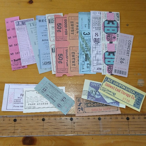 コラージュ素材 チケット風ステッカー 紙シール たっぷり60枚♡ コラージュ素材 チケット風ステッカー 紙シール たっぷり60枚♡ 【公式