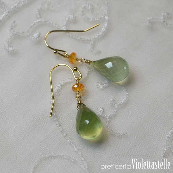 14kgf プリナイトのピアス ピアス（フック・チェーン） violettastelle 