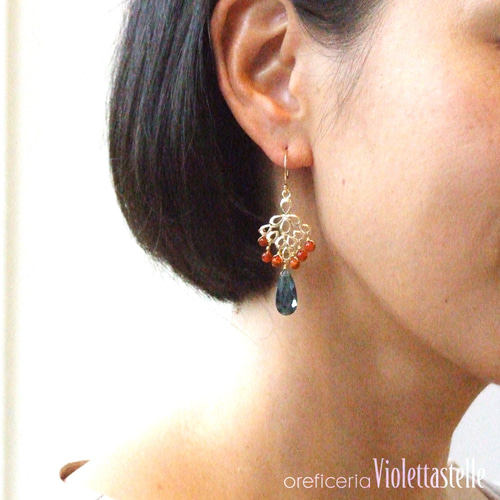 14kgf シャンデリアピアス♡ シーセラミック14kgfシャンデリアピアス | yuisetouchi