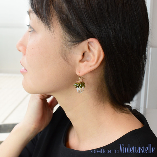 14kgf 石楠花（トルマリン）のピアス ピアス（フック・チェーン