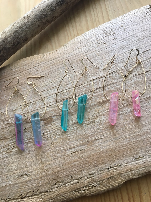 Crystal Hoop Pierce: Lanikai 2枚目の画像