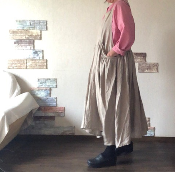 set**送料無料**赤ギンガムチェックのコットンチュニック&リネン