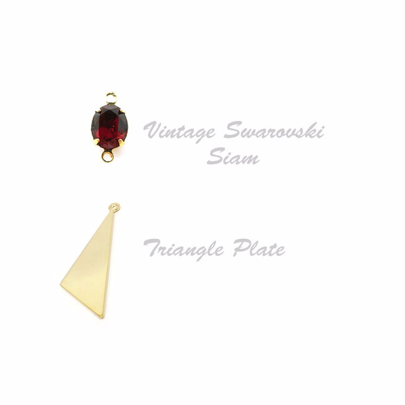 Vintage Swarovski×Triangle Pierce 2枚目の画像