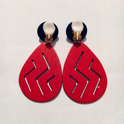 【キジトラチー様 ご予約品】Retro Earring 76 RED 2枚目の画像