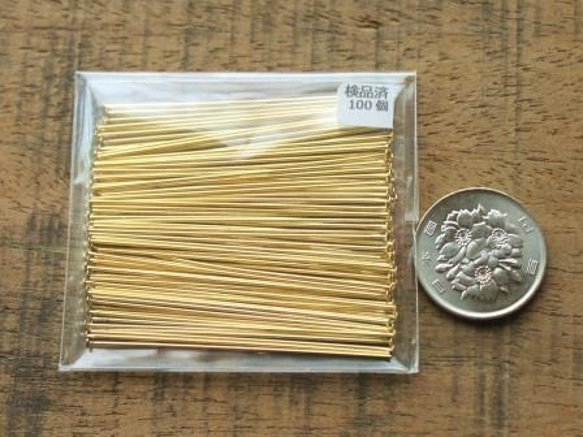 高品質Ｔピン【50mm】K16GPゴールド約50個 2枚目の画像