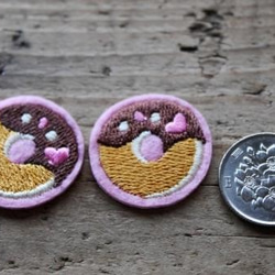 ★在庫処分！刺繍ワッペン【ドーナツ】２個 3枚目の画像