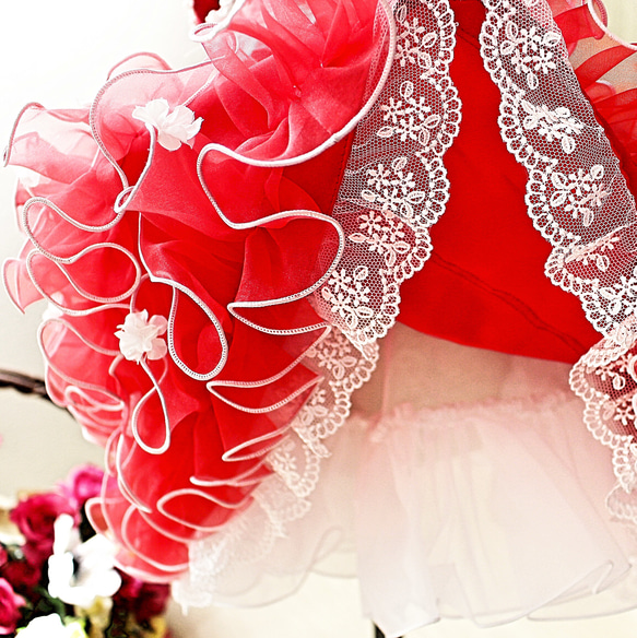 オーダーメイドで世界に一つだけ！妖精になれるドレス（赤色） 5枚目の画像