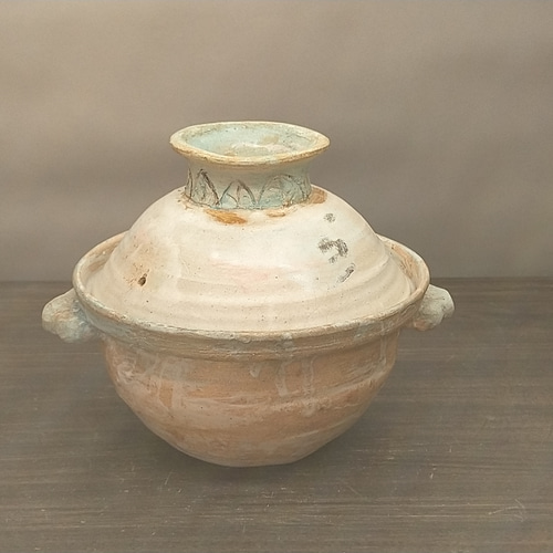 とう葊窯一人用土鍋 土鍋 7号（1〜2人用）トビカンナ/呉須丸紋 | 光泉窯 -kosengama-