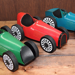 クラシックカー３型　革工芸　クラシックカー　置物 6枚目の画像