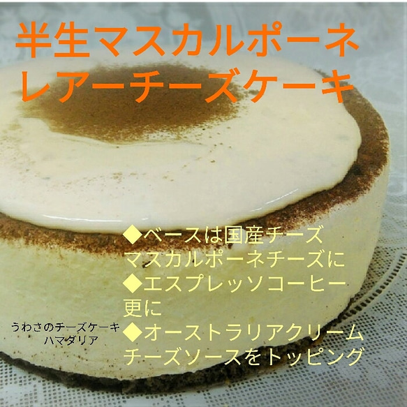半生マスカルポーネチーズケーキ(送料無料) 1枚目の画像