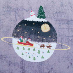クリスマスの惑星イラストポストカード 4枚目の画像