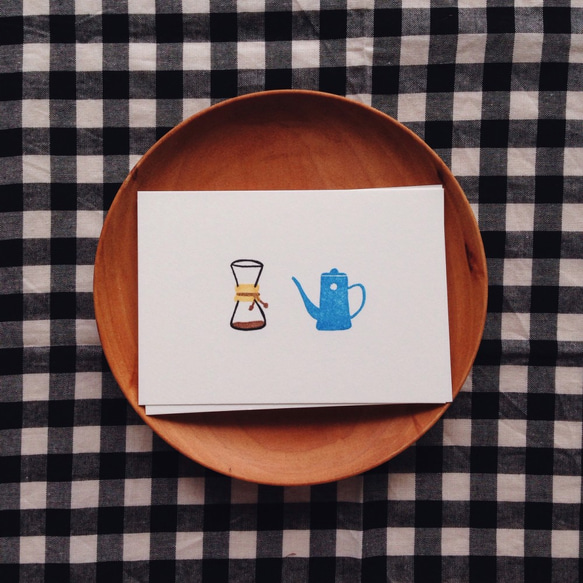 手作りオブジェクト小さなコーヒースタンプカード 2枚目の画像