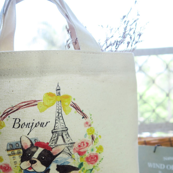Bonjour！パリのキャンバスバッグ 3枚目の画像