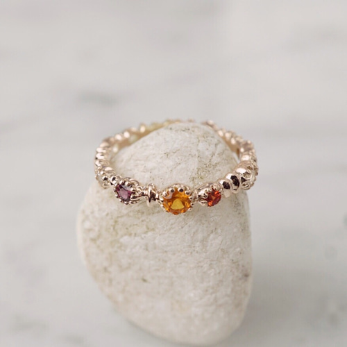 10Kイエローゴールド 6石リング「multi」 指輪・リング due 通販