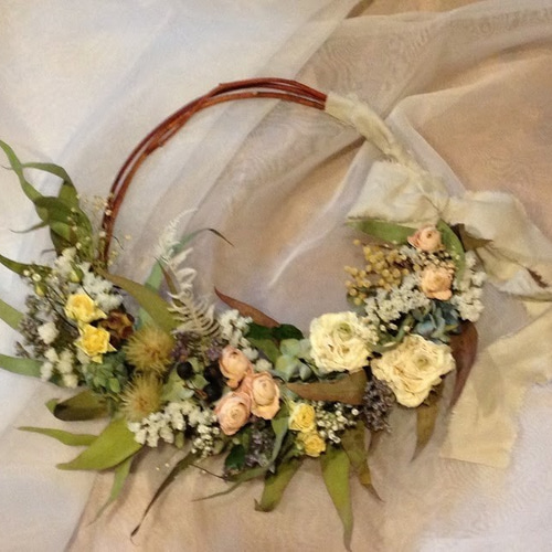 Happy Bridal！＊ドライフラワーリースブーケ＊直径約38cm ブーケ