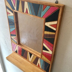 ウォールミラー 60'sテイスト 壁掛け鏡 3枚目の画像