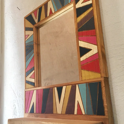 ウォールミラー 60'sテイスト 壁掛け鏡 4枚目の画像