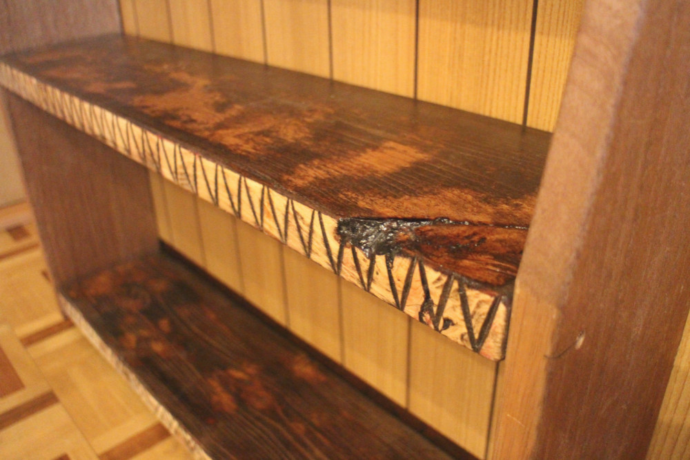 "エスニック風シェルフ" 彫り模様 オルテガ柄 メキシカン