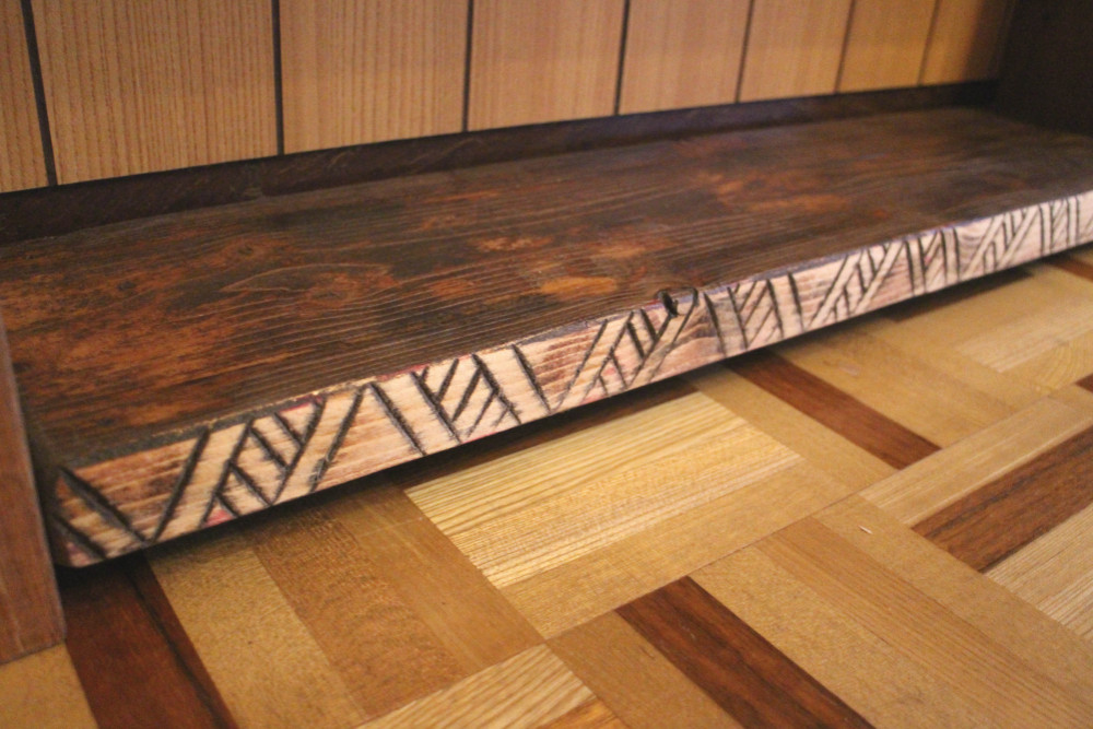 "エスニック風シェルフ" 彫り模様 オルテガ柄 メキシカン