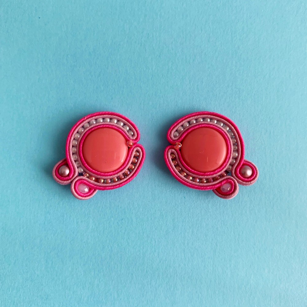 ピンク×ピンク　ソウタシエ　ピアス　イヤリング