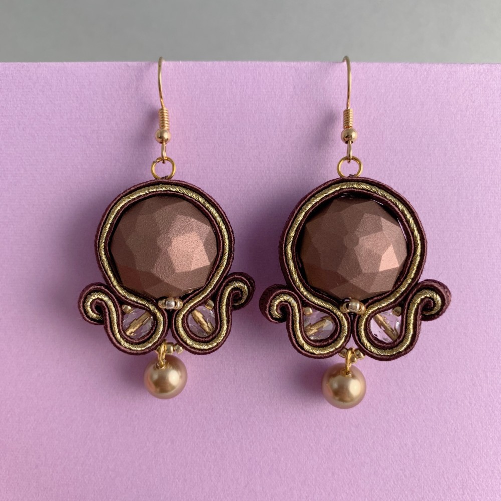 １点もの　ブラウンピアス　イヤリング可能