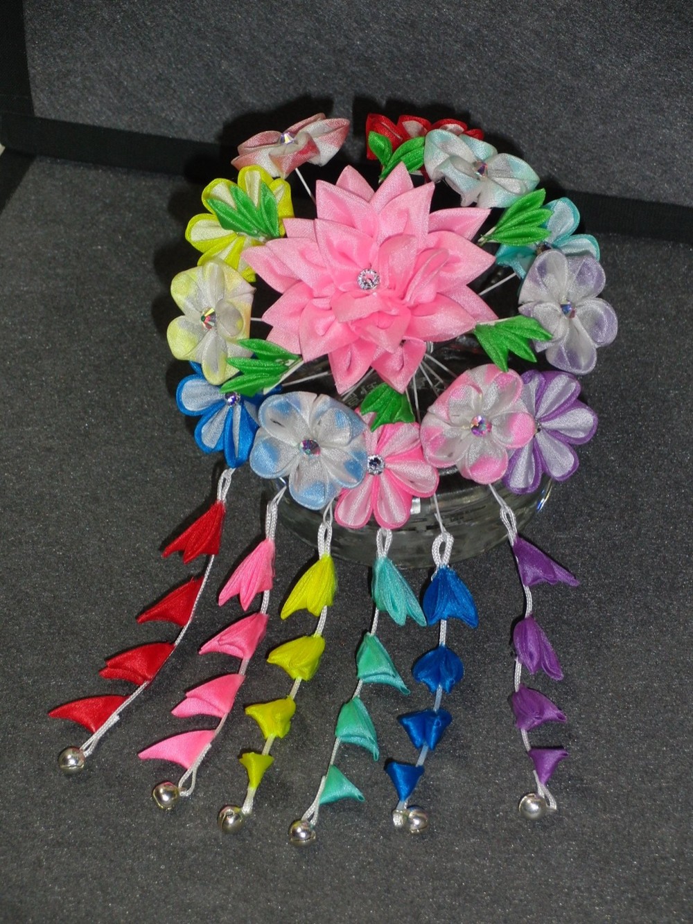 菊と小菊と梅★剣襞簪#T094