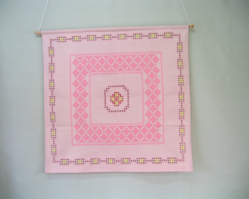 こぎん刺し☆テーブルクロス＊花 #Z004 その他インテリア雑貨 SaiSui