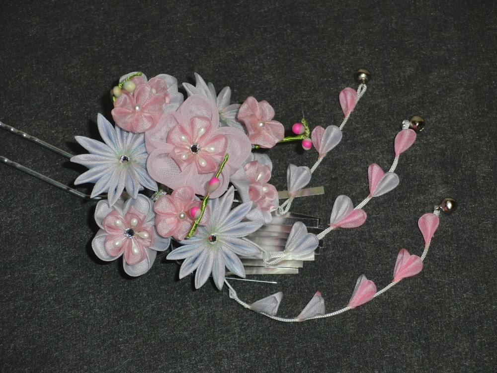 ピンクとパープル★はんなり簪#T036