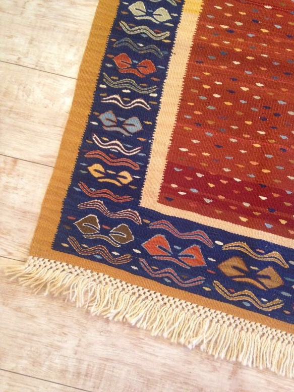約1.9畳 手織り ラグ ターキッシュキリム kilim ✳︎送料無料 1枚目の画像