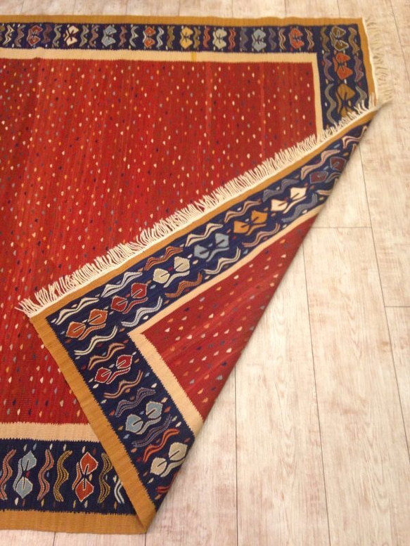 約1.9畳 手織り ラグ ターキッシュキリム kilim ✳︎送料無料 3枚目の画像