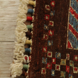 手織り トルコ絨毯 ハンドメイド  座布団サイズ ダークブラウン Turkish kilim✳︎国内送料無料 3枚目の画像