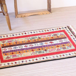 ティポット柄 手織り 絨毯 ハンドメイド ラグ ウール&草木染め Turkish kilim ✳︎国内送料無料 2枚目の画像