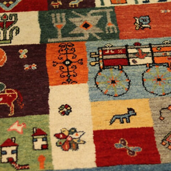 手織り 絨毯 ハンドメイド ラグ ウール&草木染め ホジャナスレッティン トルコ 青 ブルー NO25114 2枚目の画像