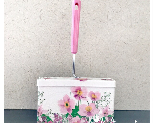 コロコロクリーナーケース＊ピンク色のお花たち カーペットクリーナー