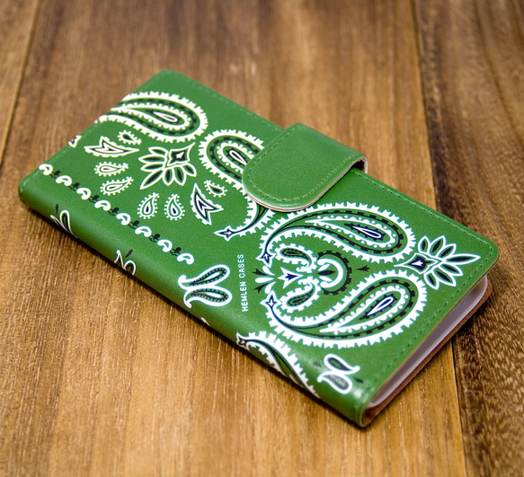 佩斯利花紋筆記本型iPhone 6 6s 7 8綠色綠色 第1張的照片