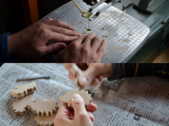 シカ / 鹿　木のキーリング　［飛騨の動物シリーズ］ 3枚目の画像