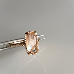 フラワーカービンググリーントルマリンリング／k10 指輪・リング